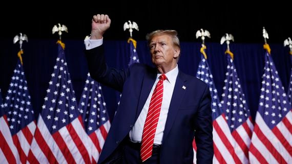 Republican presidential candidate Donald Trump is the clear favorite among voters who own crypto, according to a new poll. (Chip Somodevilla/Getty Images)