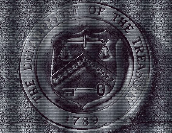 U.S. Treasury Department seal (Bill Perry/Shutterstock, modified by CoinDesk using PhotoMosh)
