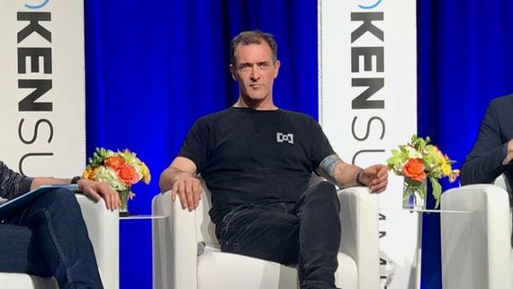 Orchid CEO Steven "Seven" Waterhouse speaks at Token Summit III, photo by Brady Dale for CoinDesk