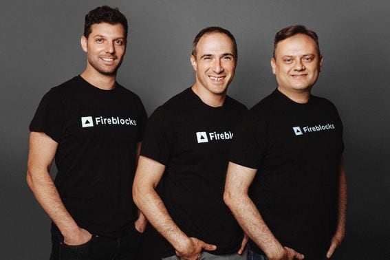 Fireblocks co-founders (left to right) Idan Ofrat, Michael Shaulov, Pavel Berengoltz. (Fireblocks)