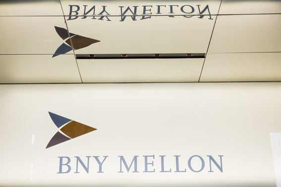 Signage is displayed outside a Bank of New York Mellon Corp. office building in New York, U.S., on Monday, Jan. 13, 2020. BNY Mellon is scheduled to release earnings figures on January 16.