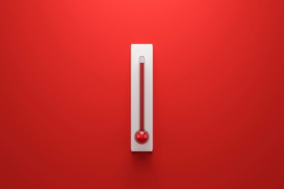 Thermometer symbolizing bitcoin mining heater