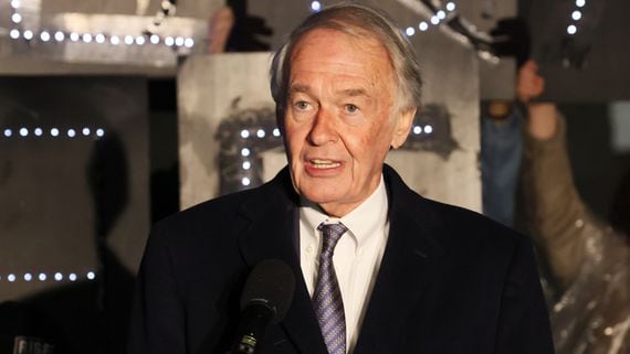 Sen. Edward Markey (D-Mass.) is cosponsoring a bill to mandate that crypto miners disclose their greenhouse gas emissions. (Jemal Countess/Getty Images for We The 45 Million)