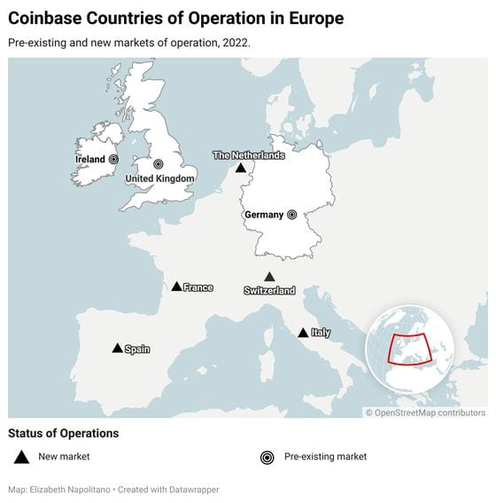 Coinbase Countries of Operation in Europe
