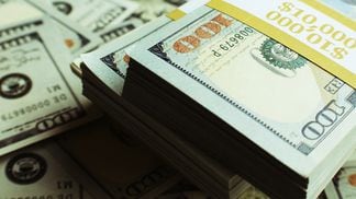 U.S. dollars, stacks of money