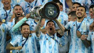 Argentina celebrates its Copa America 2021 victory.