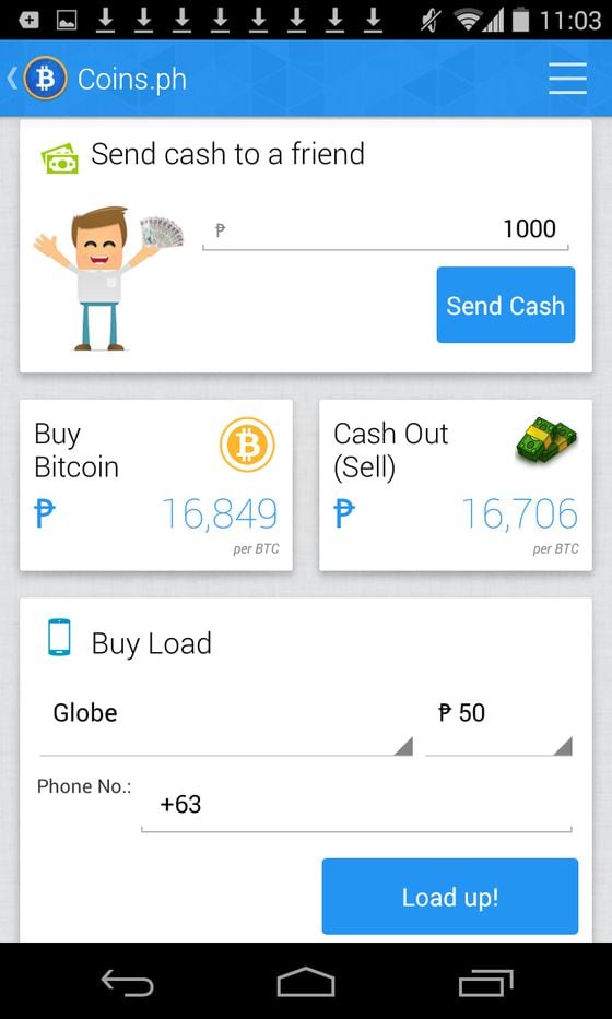  Coins.ph Android app main page