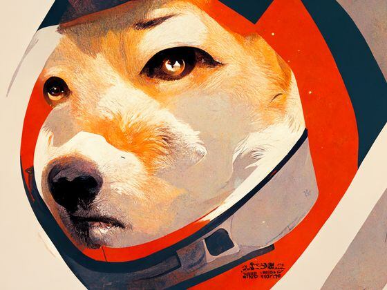 CDCROP: AI Artwork Shiba Inu Doge Astronaut Space-X (Midjourney/CoinDesk)